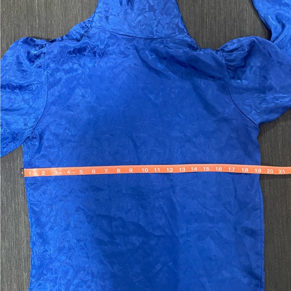 Vintage Cobalt Blue Blouse by Ellen-D Kollection | 80s Womens Top Small-Medium - Picture 5 of 6